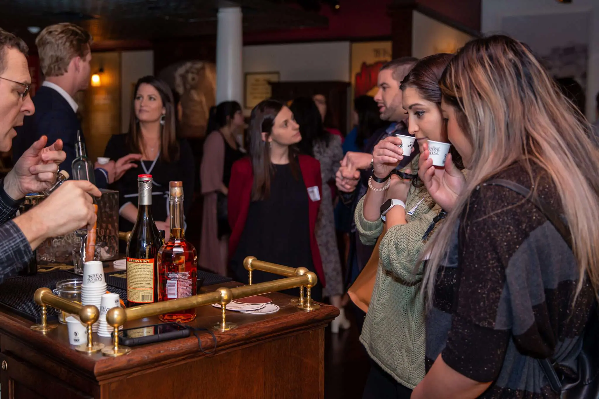 people tasting new drinks