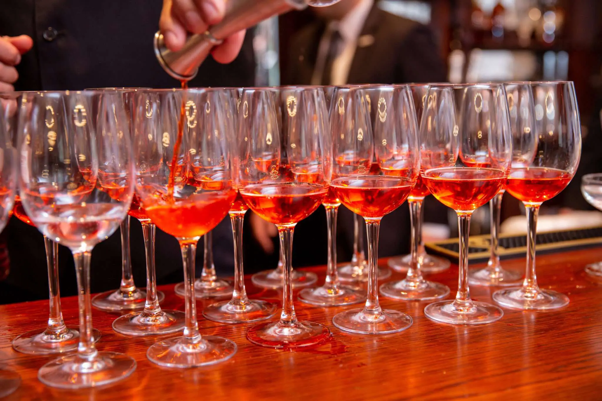 making drinks at bar