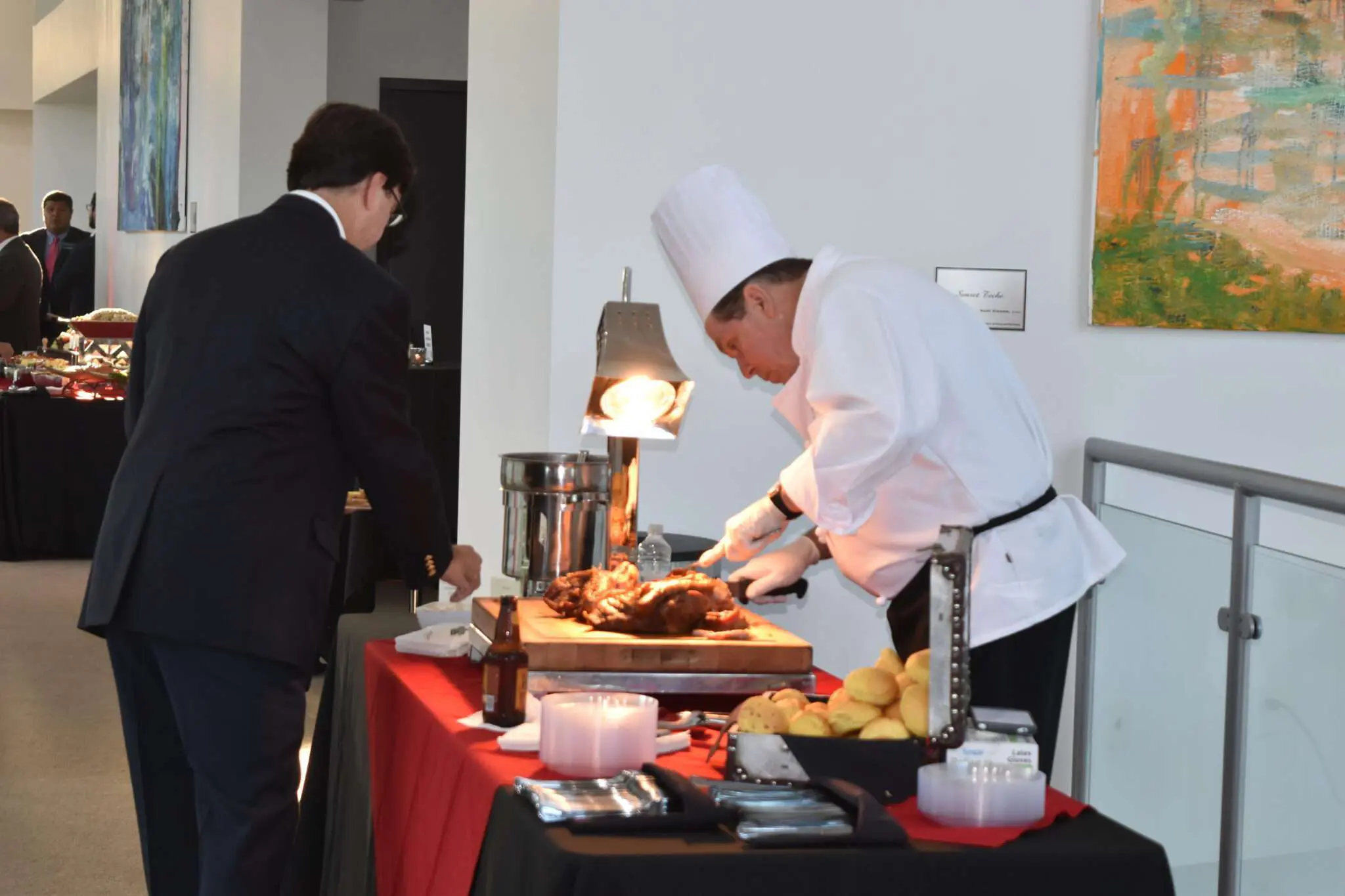 chief providing meal to customer