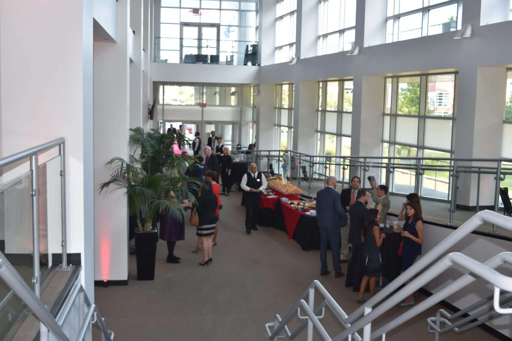 people gathered in hallway