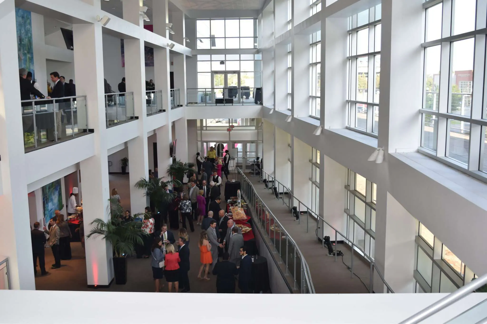 people gathered in hallway