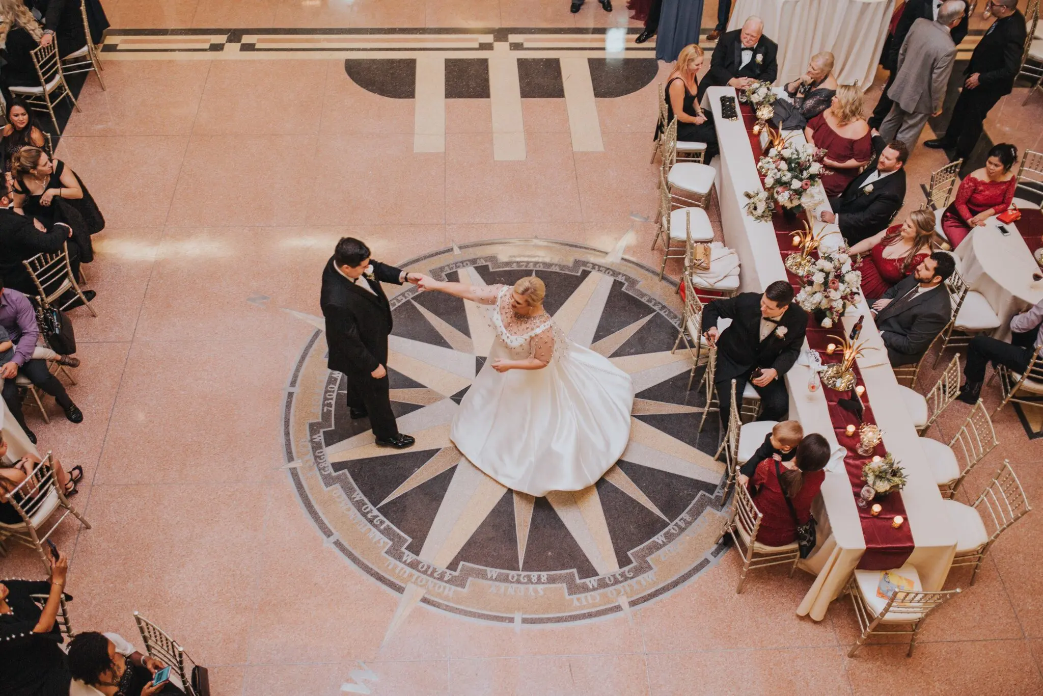 Bride and groom celebrating at Messina’s at the Terminal wedding venue