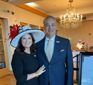 george and stacey messina at fair grounds race course louisiana derby day