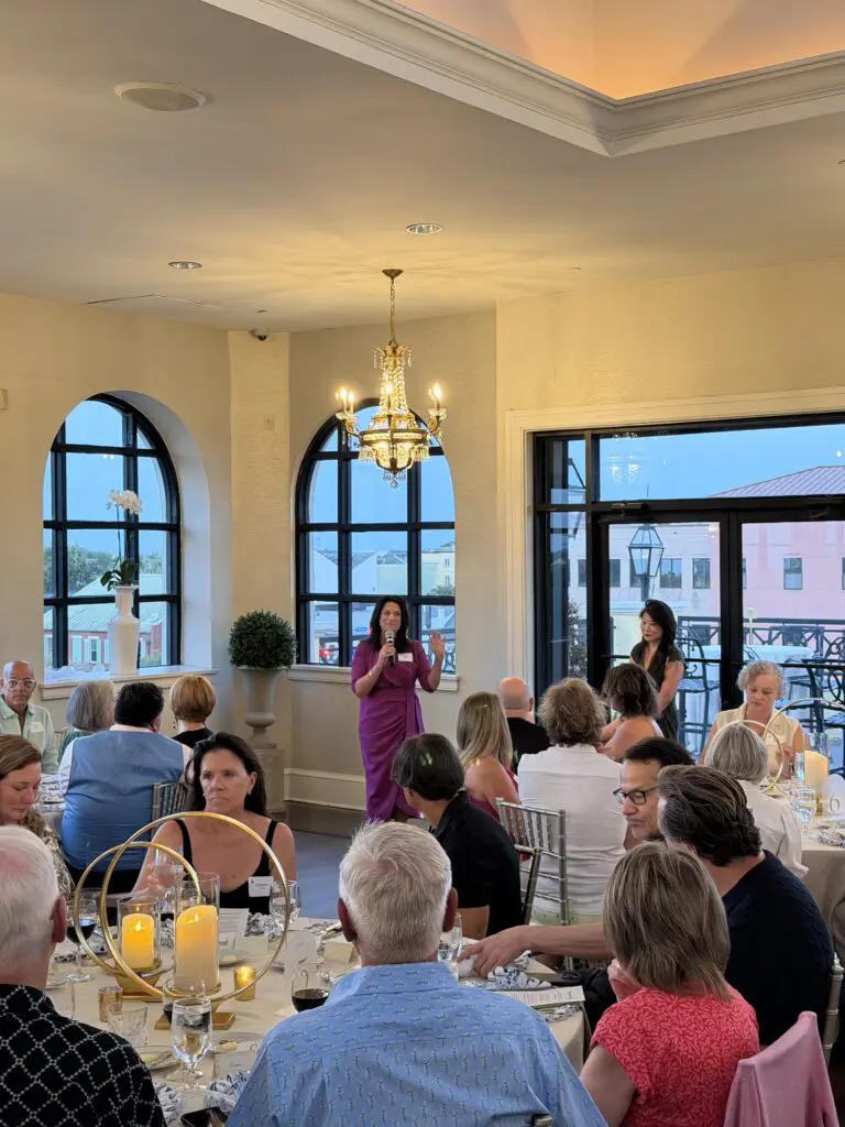 messinas nace legacy dinner at the rooftop on basin stacey messina speaking