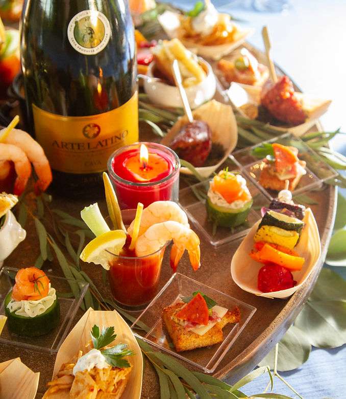 messina's catering & events plate of gourmet hors d'ouvres at a new orleans event