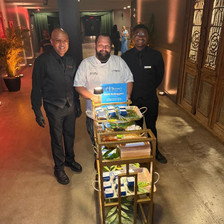 Messina’s takes part in the 2026 nace experience conference in new orleans 9 three messina’s team members stand behind the nace mcnuggets cart