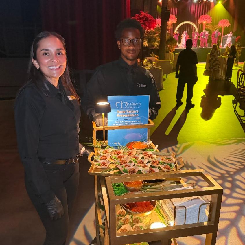 Messina’s takes part in the 2026 nace experience conference in new orleans 10 two messina’s team members stand beside a cart displaying individual tuna tartare bites